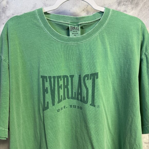 Everlast T Shirt Mens 2XL 26x29.5 Green Short Sleeve Workout Gym - Picture 1 of 8